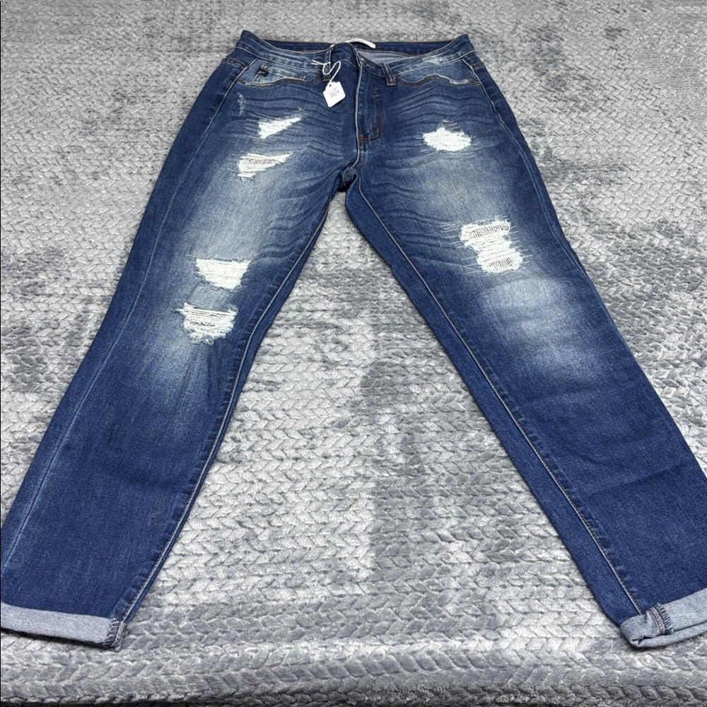 Kancan Distressed Blue Boyfriend Jeans 9/28